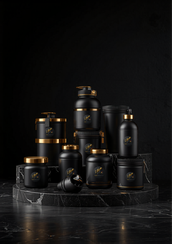 lifestyle photograph of premium fitness supplements
