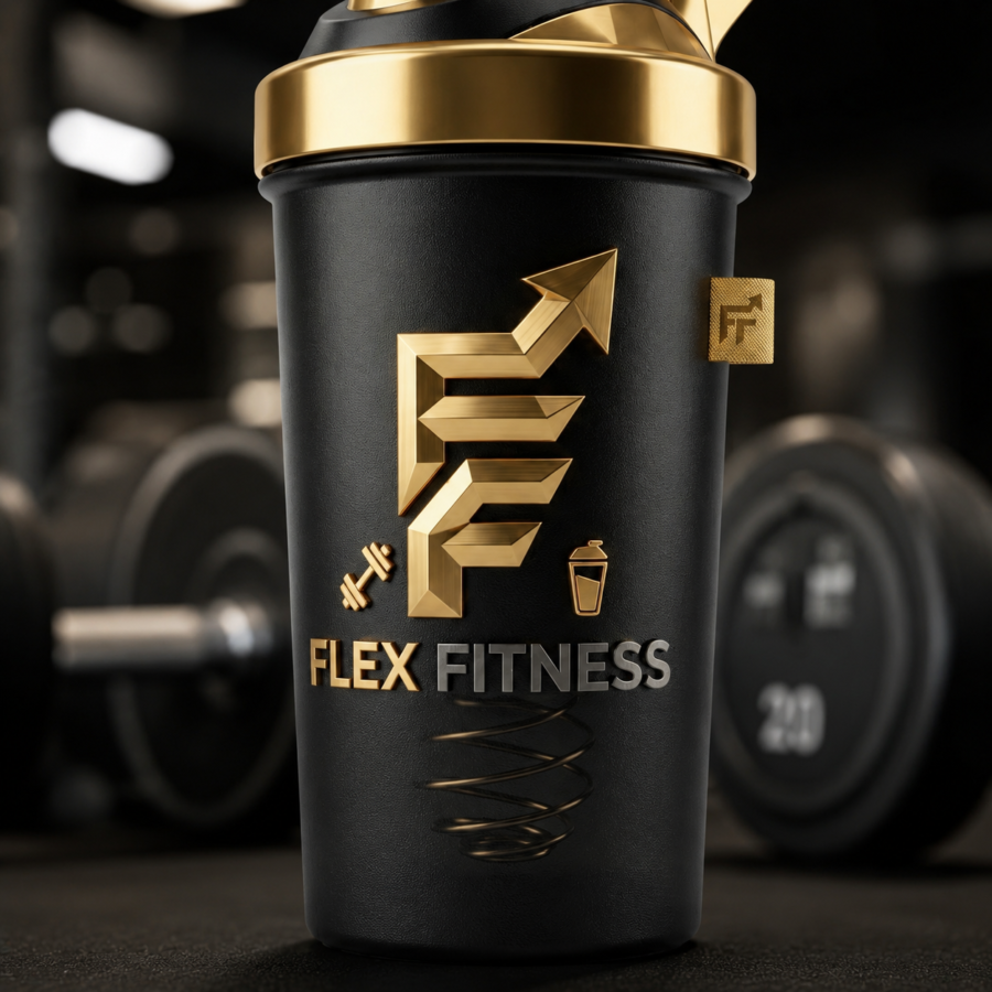 flex fitness elite gold shaker bottle