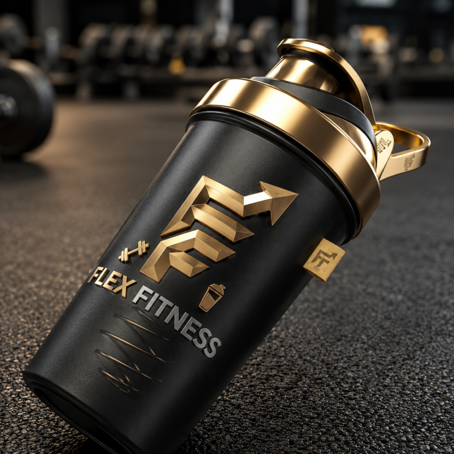 flex fitness elite gold shaker bottle