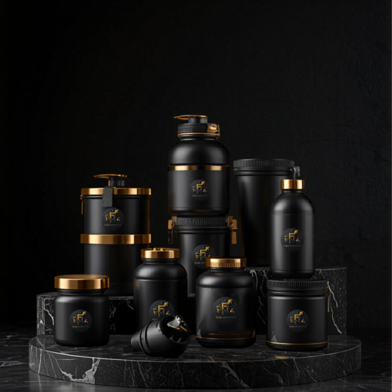 lifestyle photograph of premium fitness supplements