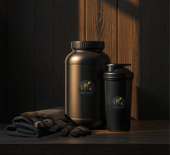 premium fitness products on rich wooden surface